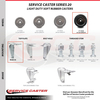 Service Caster 5 Inch Soft Rubber Wheel Swivel Top Plate Caster Set with 2 Rigid SCC-20S514-SRS-TP3-2-R-2